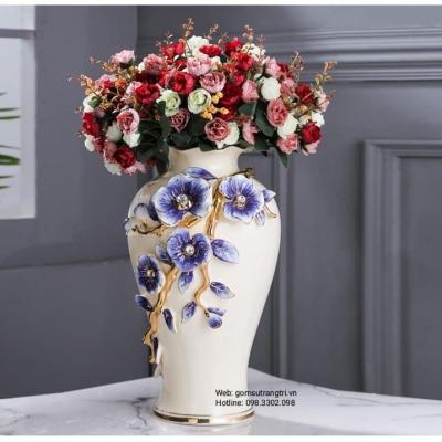 BỘ BÌNH 3 ĐẮP NỔI PHONG CÁCH CHÂU ÂU